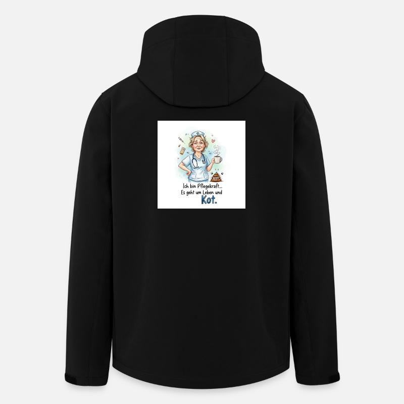 Pflegekraft Humorisches Design mit Kaffee - Recycelte Männer Softshell-Jacke von Stanley/Stella - Schwarz