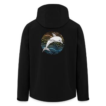 Dauphin dans des vagues abstraites - Veste softshell homme en polyester recyclé Stanley/Stella - noir - Dos - AI Model Male 185 light (185cm)
