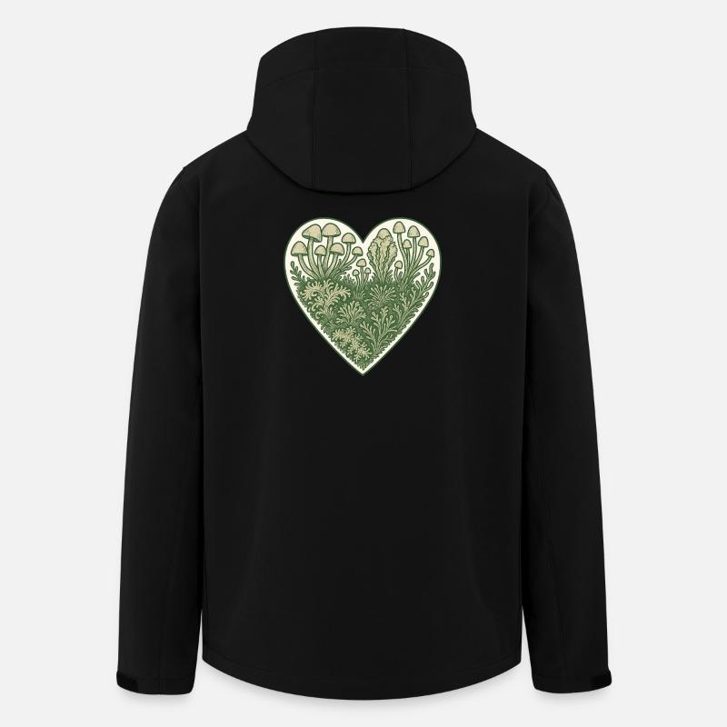 Pilzherz Botanische Illustration - Recycelte Männer Softshell-Jacke von Stanley/Stella - Schwarz