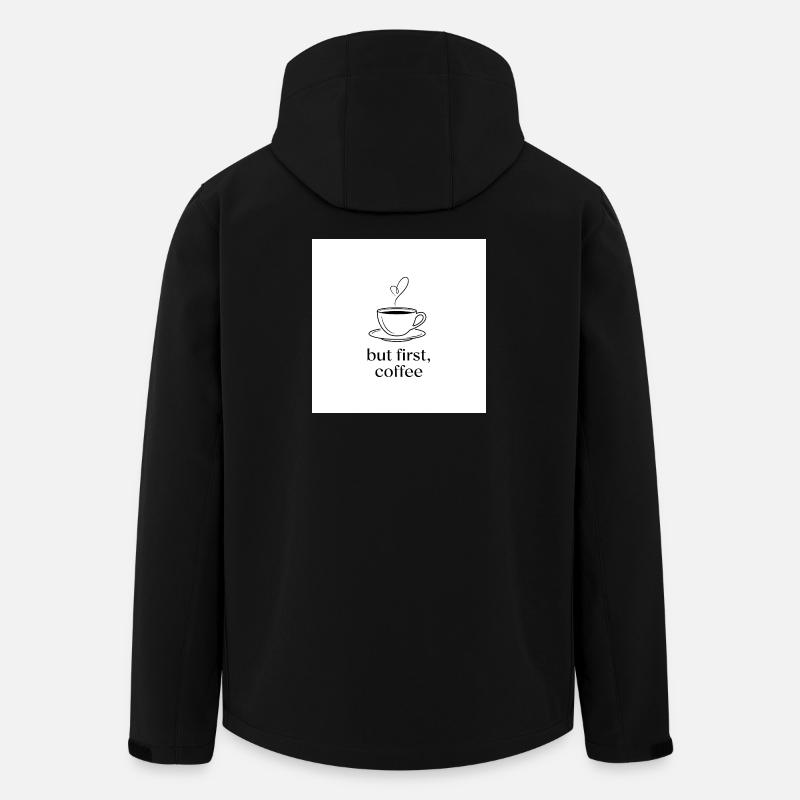 Minimalistischer Kaffee mit Herz - Recycelte Männer Softshell-Jacke von Stanley/Stella - Schwarz