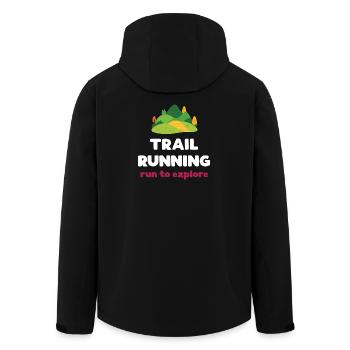 Trail Running - Courir pour explorer - Veste softshell homme en polyester recyclé Stanley/Stella - noir - Dos - AI Model Male 185 light (185cm)