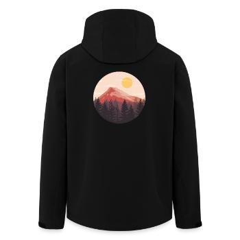 Sunset Landscape Nature Lover - Men’s Recycled Softshell Jacket by Stanley/Stella - black - Back - AI Model Male 185 light (185cm)