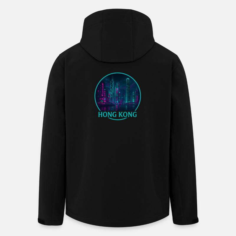Hong Kong Souvenir Cyberpunk - Recycelte Männer Softshell-Jacke von Stanley/Stella - Schwarz
