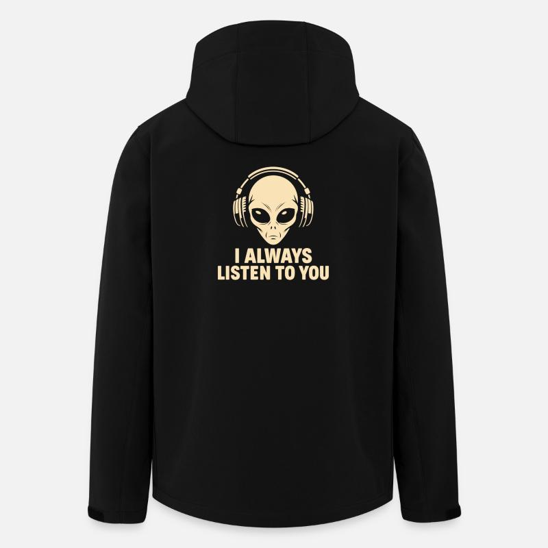 extraterrestre avec des écouteurs - Veste softshell homme en polyester recyclé Stanley/Stella - noir