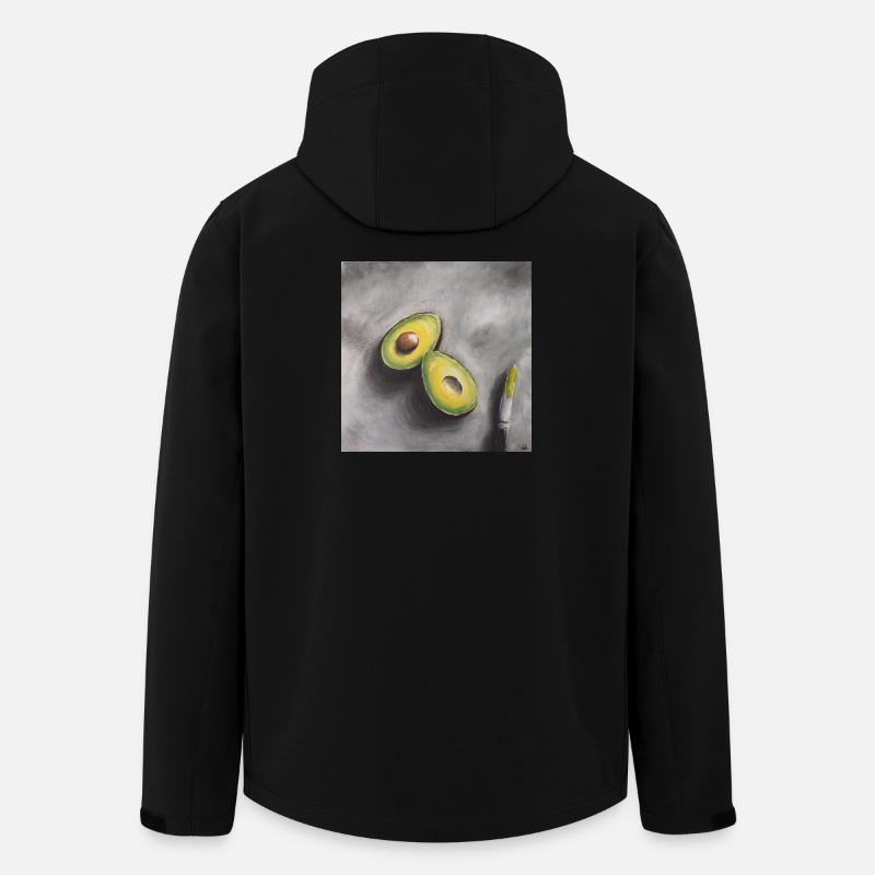 Minimalist Avocado Slice Illustration - Men’s Recycled Softshell Jacket by Stanley/Stella - black