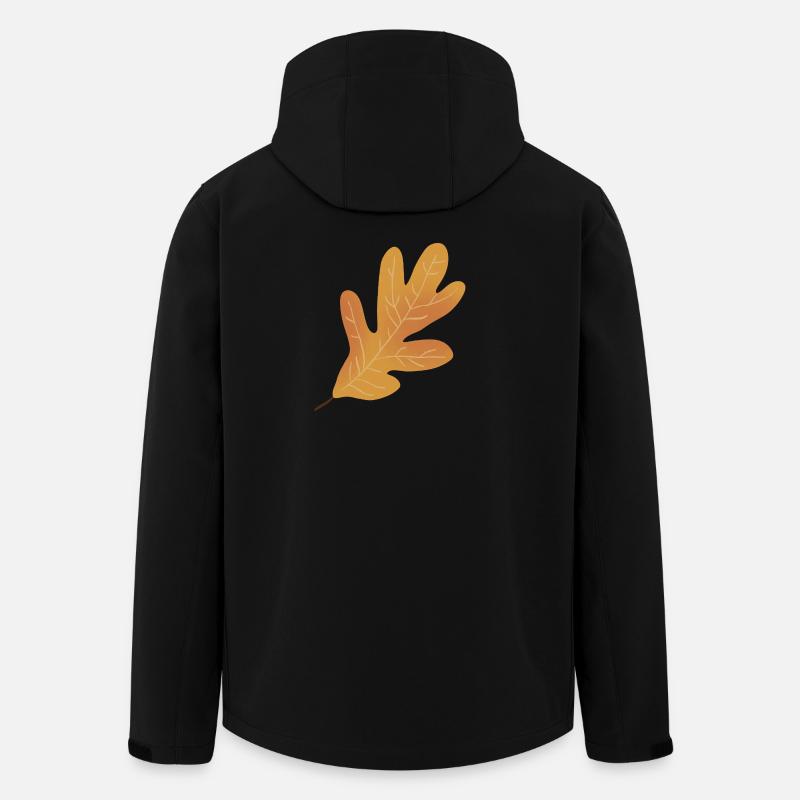 Illustration de feuille de chêne d’automne - Veste softshell homme en polyester recyclé Stanley/Stella - noir