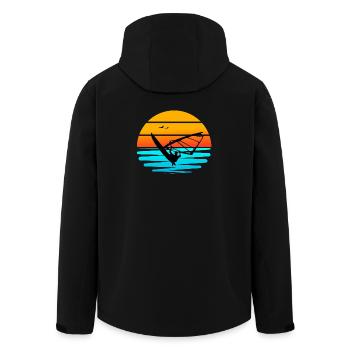 Windsurf au Coucher de Soleil - Veste softshell homme en polyester recyclé Stanley/Stella - noir - Dos - AI Model Male 185 light (185cm)