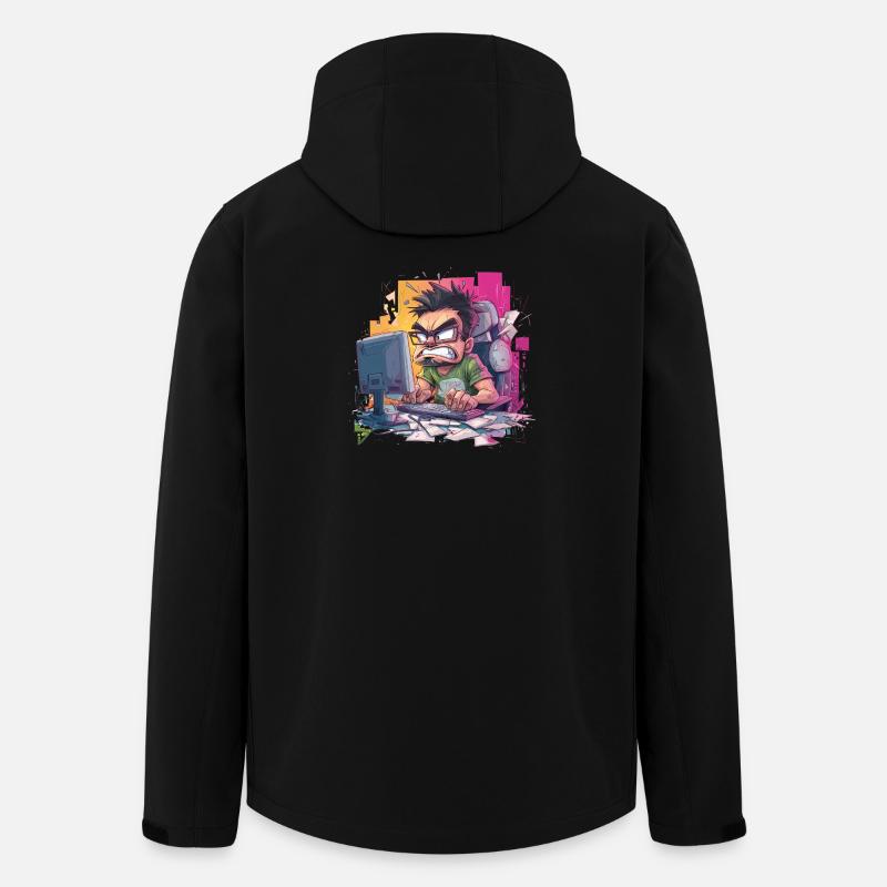 Gamer Rage – Wenn der Controller fliegt - Recycelte Männer Softshell-Jacke von Stanley/Stella - Schwarz