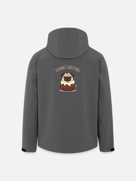 Bouledogue français – Vœux de Noël - Veste softshell homme en polyester recyclé Stanley/Stella - noir