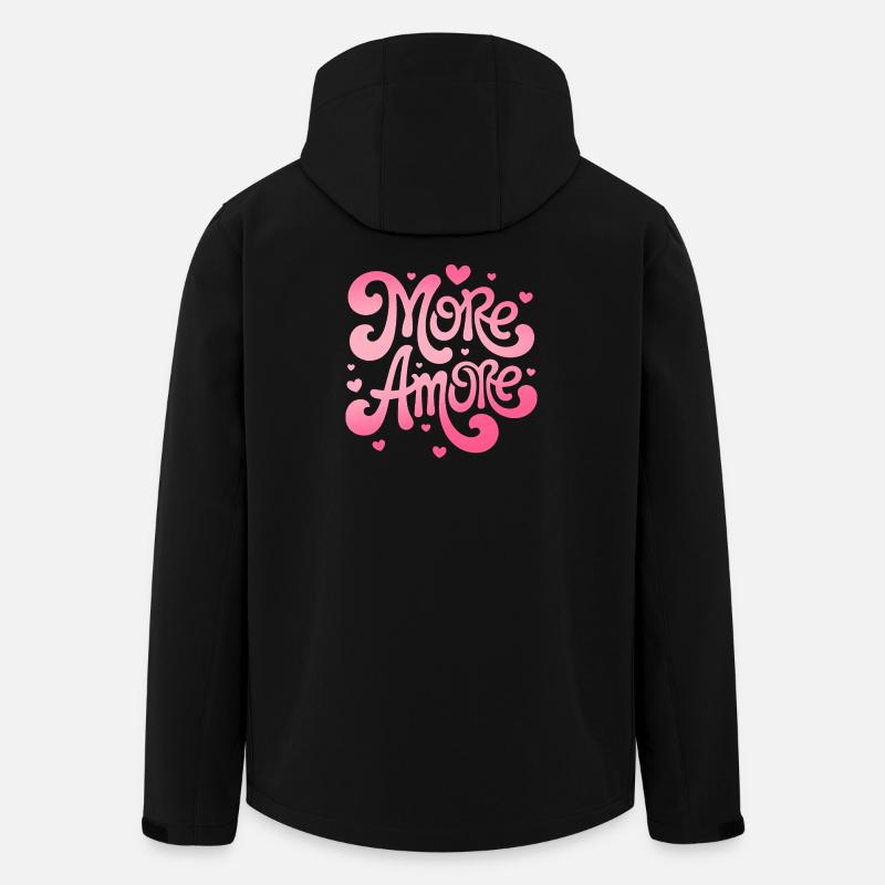 More Amore Herzen - Recycelte Männer Softshell-Jacke von Stanley/Stella - Schwarz
