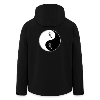 Symbole Yin Yang avec des caractères chinois - Veste softshell homme en polyester recyclé Stanley/Stella - noir - Dos - AI Model Male 185 light (185cm)