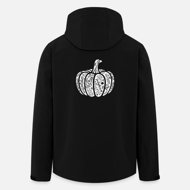 Pumpkin Autumn Quote Pattern - Men’s Recycled Softshell Jacket by Stanley/Stella - black