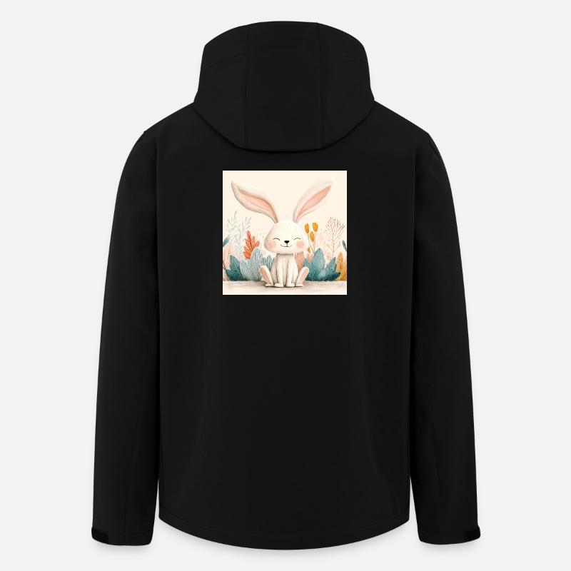 Cute Bunny with Pastel Vegetation - Men’s Recycled Softshell Jacket by Stanley/Stella - black