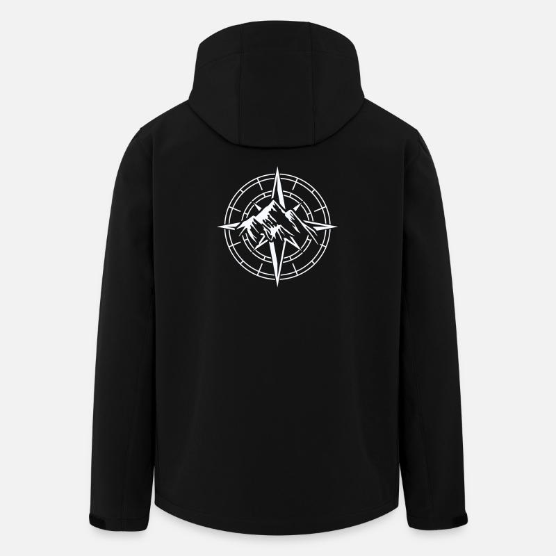 Conception de boussole d’aventure - Veste softshell homme en polyester recyclé Stanley/Stella - noir