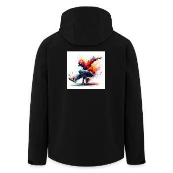 Urban dance in vibrant style - Men’s Recycled Softshell Jacket by Stanley/Stella - black - Back - AI Model Male 185 light (185cm)