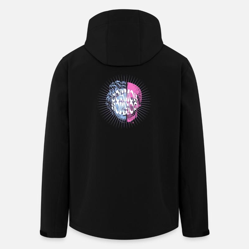 Kosmisches Totenkopf-Typografie-Design - Recycelte Männer Softshell-Jacke von Stanley/Stella - Schwarz
