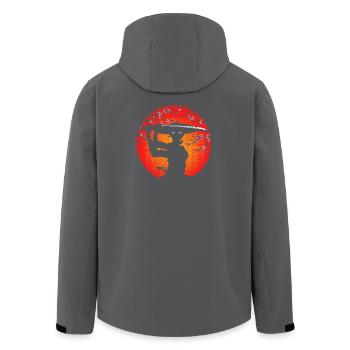 Fille Samouraï et fleurs de cerisier - Veste softshell homme en polyester recyclé Stanley/Stella - charbon - Dos - AI Model Male 185 light (185cm)