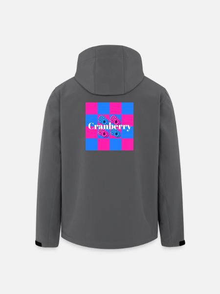 Lebendige Beerenmuster auf Farbblock-Hintergrund - Recycelte Männer Softshell-Jacke von Stanley/Stella - Schwarz