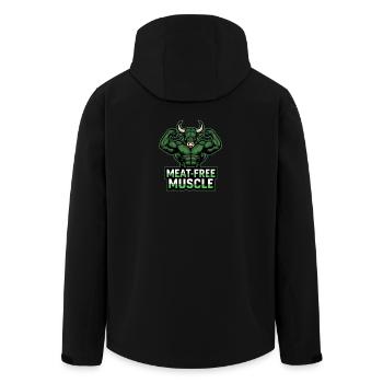 Meat Free Muscle – Green Bull Gym - Men’s Recycled Softshell Jacket by Stanley/Stella - black - Back - AI Model Male 185 light (185cm)