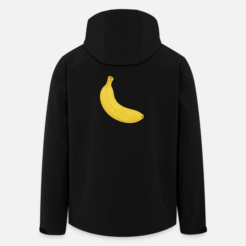 Glitzernde Bananen-Illustration - Recycelte Männer Softshell-Jacke von Stanley/Stella - Schwarz