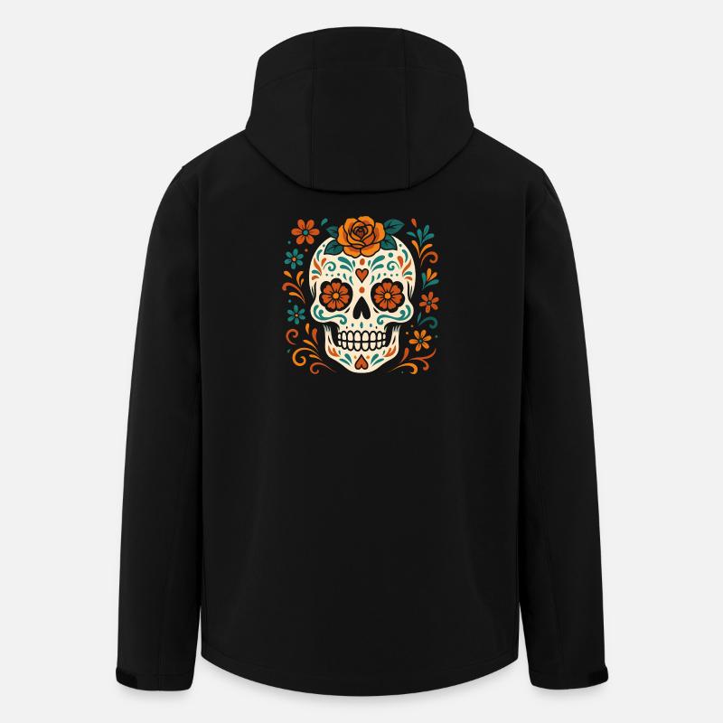 Floral skull with roses - Men’s Recycled Softshell Jacket by Stanley/Stella - black