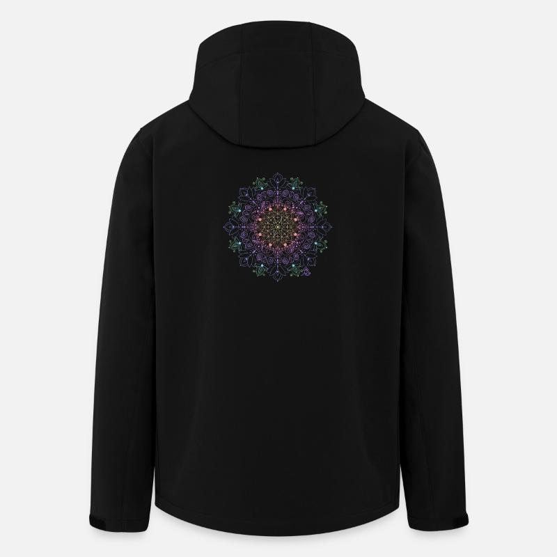 Glowing Mandala Pattern - Men’s Recycled Softshell Jacket by Stanley/Stella - black