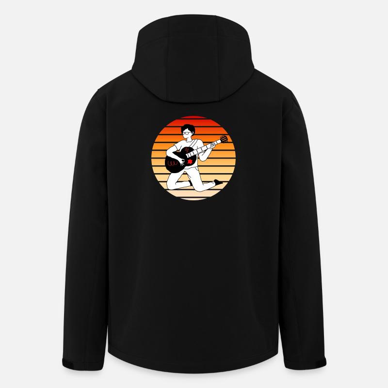 E-Gitarre im Sonnenuntergang - Recycelte Männer Softshell-Jacke von Stanley/Stella - Schwarz