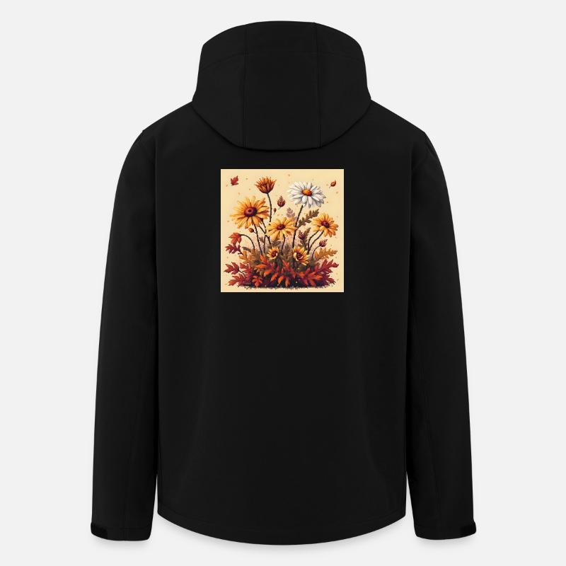 8-Bit Autumn Blooms - Recycelte Männer Softshell-Jacke von Stanley/Stella - Schwarz