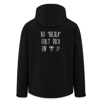 Il ne manque pas un « m » dans « roquette » ? - Rhum - Cola Rumcola - Veste softshell homme en polyester recyclé Stanley/Stella - noir - Dos - AI Model Male 185 light (185cm)