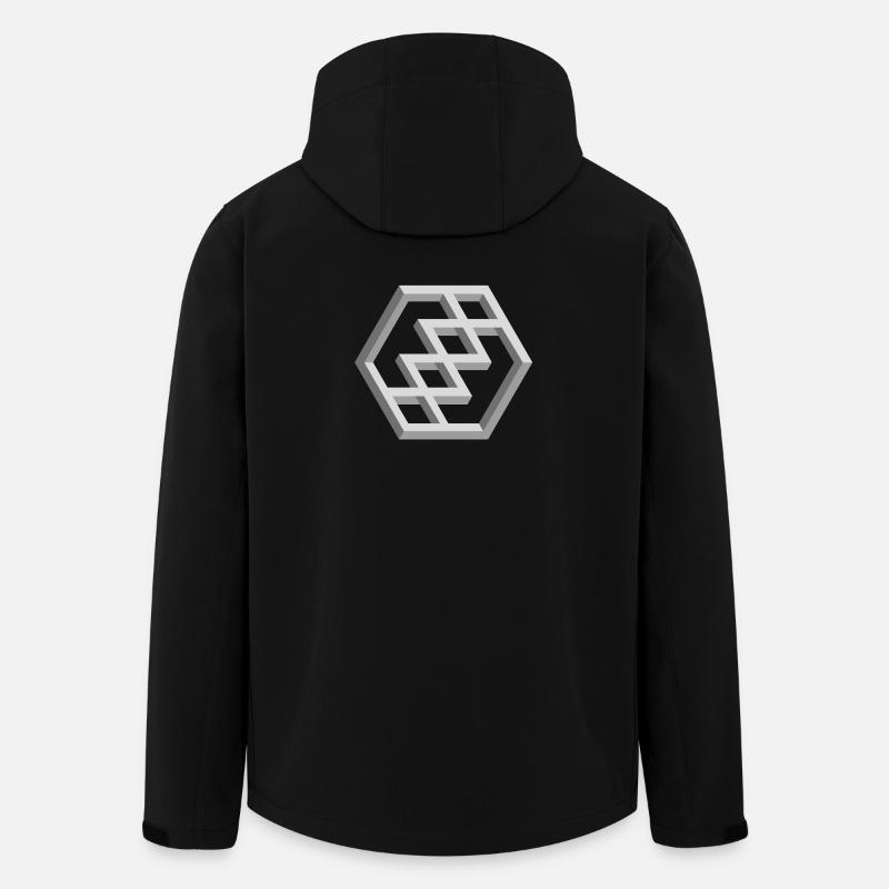 Futuristisches Geometrie-Muster - Recycelte Männer Softshell-Jacke von Stanley/Stella - Schwarz