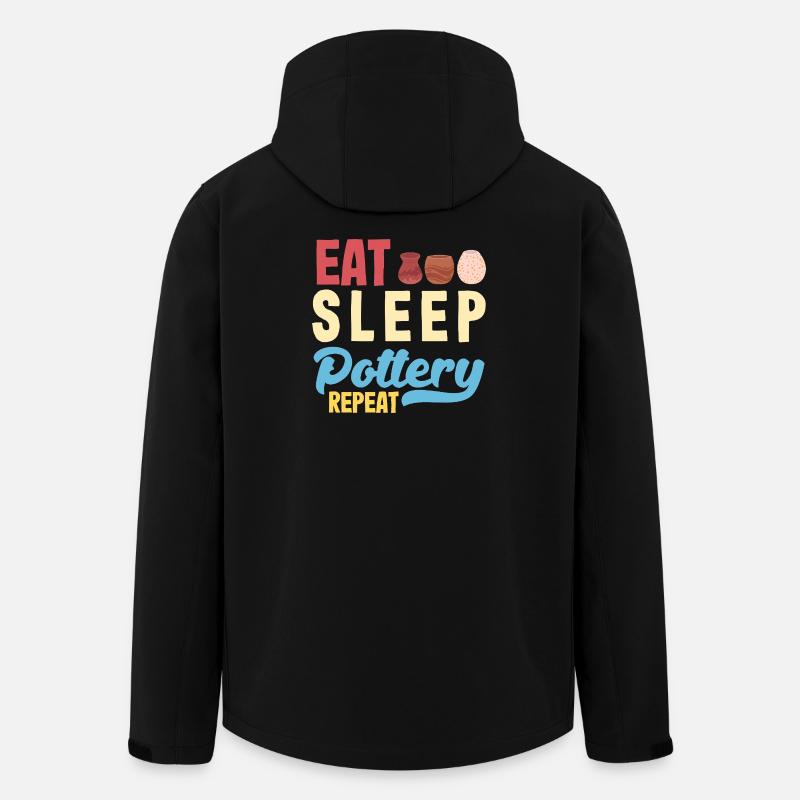 Eat Sleep Pottery Repeat - Men’s Recycled Softshell Jacket by Stanley/Stella - black