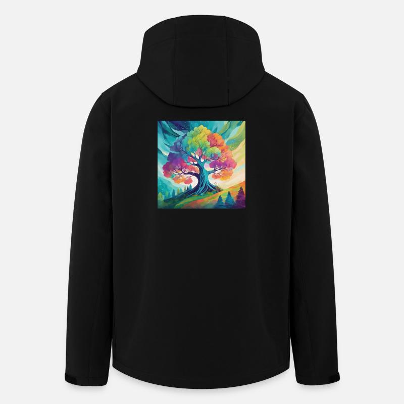 Arbre arc-en-ciel de la créativité - Veste softshell homme en polyester recyclé Stanley/Stella - noir