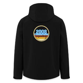 Année 2008 - Veste softshell homme en polyester recyclé Stanley/Stella - noir - Dos - AI Model Male 185 light (185cm)