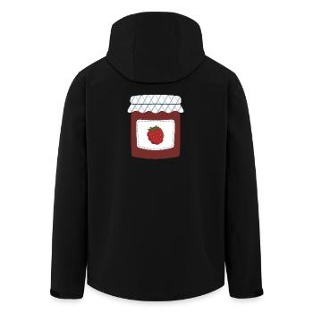 Berry Jam Jar Illustration - Men’s Recycled Softshell Jacket by Stanley/Stella - black - Back - AI Model Male 185 light (185cm)