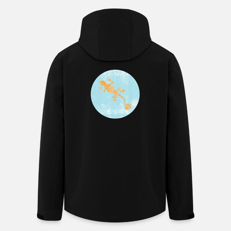 Gecko with blue Ibiza design - Men’s Recycled Softshell Jacket by Stanley/Stella - black