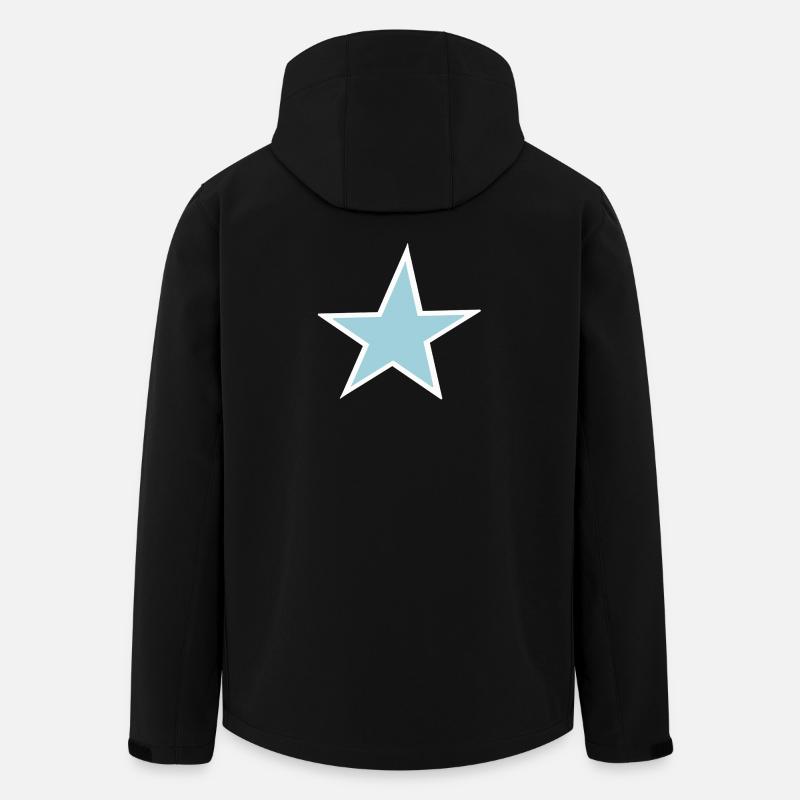 Bright Blue Star Art - Men’s Recycled Softshell Jacket by Stanley/Stella - black