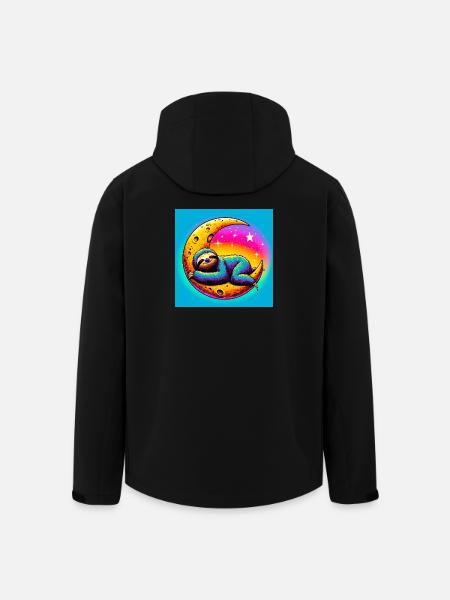 Sloth sleeps on the Moon - Men’s Recycled Softshell Jacket by Stanley/Stella - black