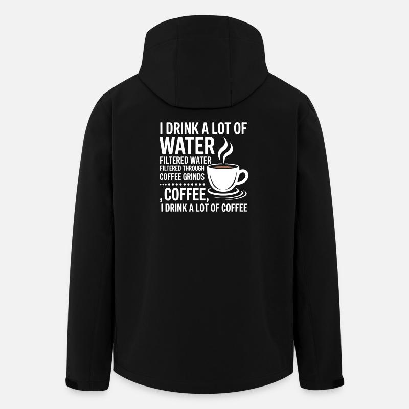 Ich Trinke Viel Wasser Lustiger Kaffeetrinker - Recycelte Männer Softshell-Jacke von Stanley/Stella - Schwarz