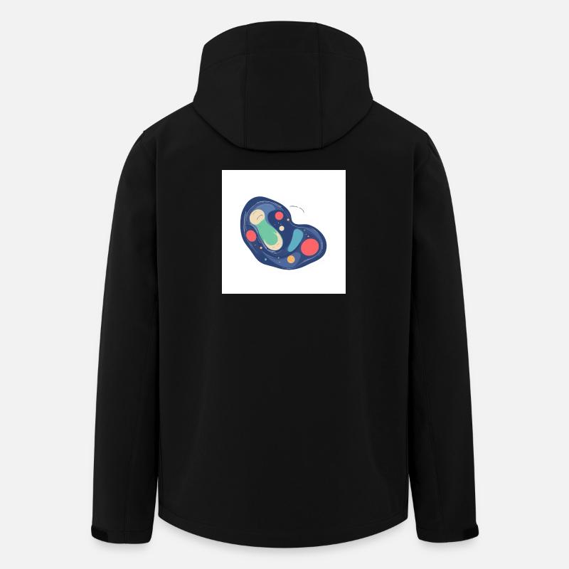 Motif abstrait Cosmos en bleu - Veste softshell homme en polyester recyclé Stanley/Stella - noir