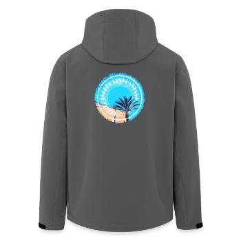 Tropische Strandlandschaft - Recycelte Männer Softshell-Jacke von Stanley/Stella - Schwarz - Hinten - AI Model Male 185 light (185cm)