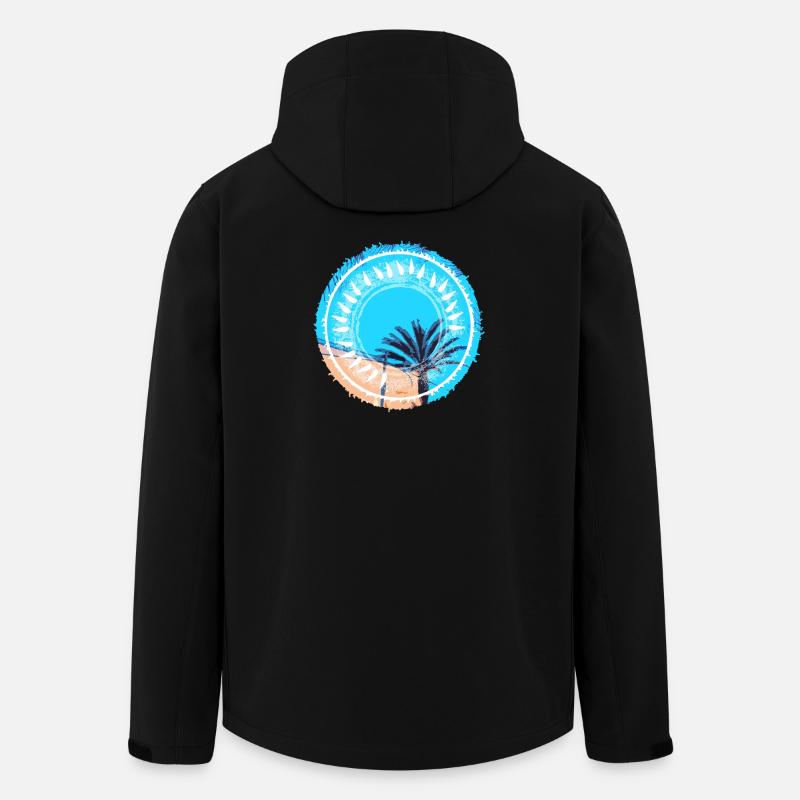 Tropische Strandlandschaft - Recycelte Männer Softshell-Jacke von Stanley/Stella - Schwarz