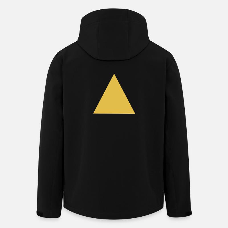 Geometric triangle motif in gold - Men’s Recycled Softshell Jacket by Stanley/Stella - black