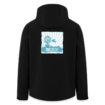 Moulin à vent de Majorque et design - Veste softshell homme en polyester recyclé Stanley/Stella - noir - Dos - AI Model Male 185 light (185cm)