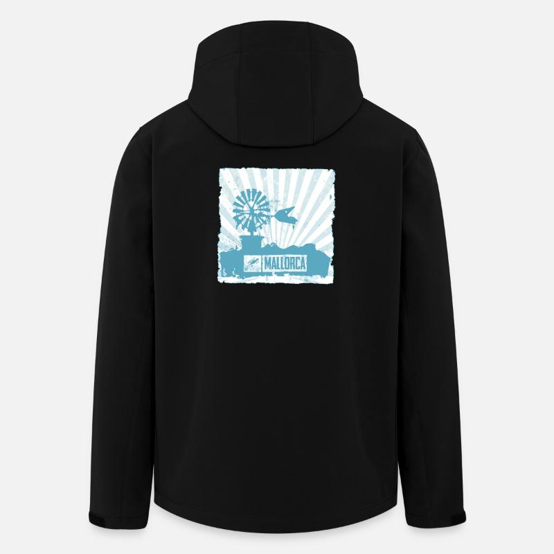 Mallorca Windmill and Design - Men’s Recycled Softshell Jacket by Stanley/Stella - black