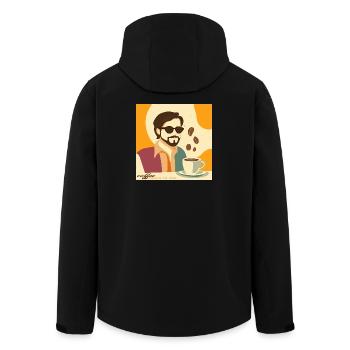 Café vintage / rétro Affiche - Veste softshell homme en polyester recyclé Stanley/Stella - noir - Dos - AI Model Male 185 light (185cm)