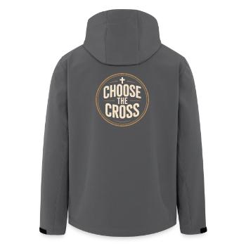 Chrétien Choisir La Croix Croix Confession - Veste softshell homme en polyester recyclé Stanley/Stella - charbon - Dos - AI Model Male 185 light (185cm)