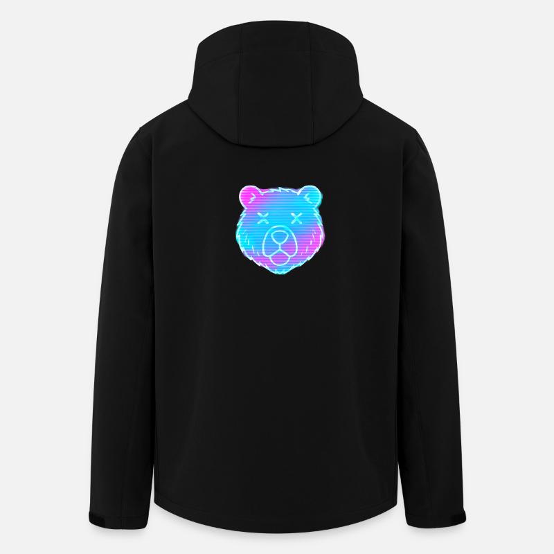 Neon Bear Head Gradient - Men’s Recycled Softshell Jacket by Stanley/Stella - black