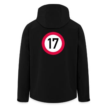 17. Geburtstag Achtung! Verkehrsschild 17 Km/h - Recycelte Männer Softshell-Jacke von Stanley/Stella - Schwarz - Hinten - AI Model Male 185 light (185cm)
