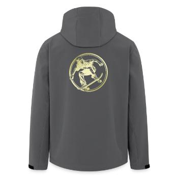 Skateboarding Silhouette Skateboard - Recycelte Männer Softshell-Jacke von Stanley/Stella - Schwarz - Hinten - AI Model Male 185 light (185cm)