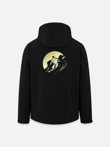 Ski Fahren Skiing Silhouette - Men’s Recycled Softshell Jacket by Stanley/Stella - black